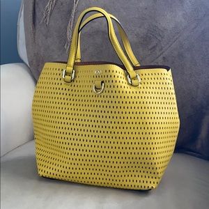 Karen Millen Yellow Leather Handbag